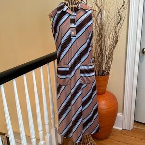 Dolce & Gabbana brown blue and burgundy dress